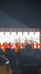 Outdoor stage show in Kemer, watched from a hookah table