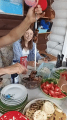 Summer barbecue gathering at a rural Russian dacha