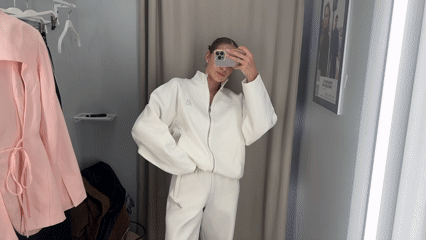 Fitting room and bathroom mirror selfies from an afternoon out