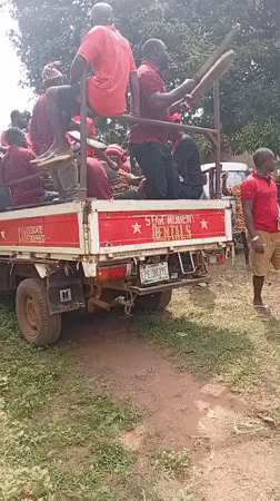 Decorated vehicle procession observed in Eziudo, Nigeria