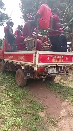 Decorated vehicle procession observed in Eziudo, Nigeria