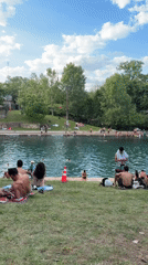 Austin residents enjoy typical day at Barton Springs Pool