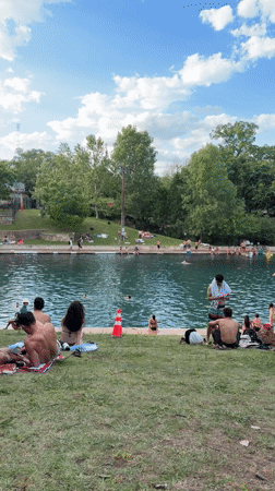 Austin residents enjoy typical day at Barton Springs Pool