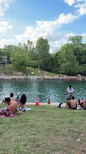Austin residents enjoy typical day at Barton Springs Pool