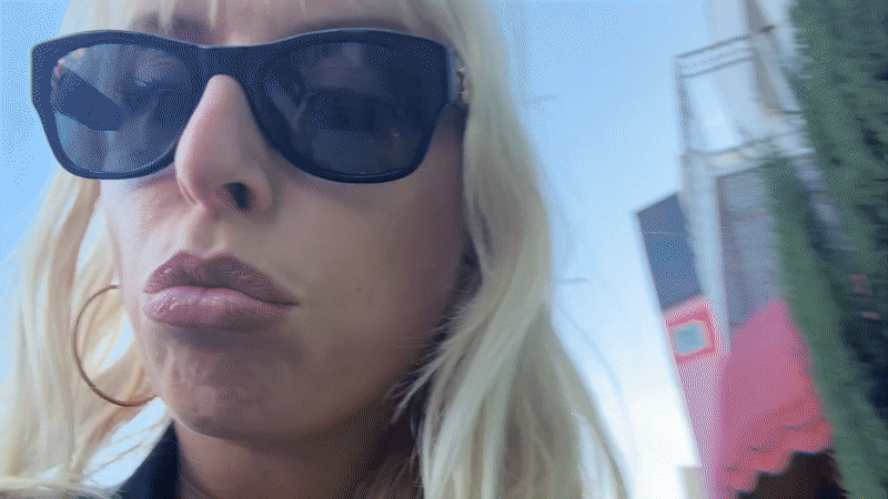 Woman records selfie video in West Hollywood early morning