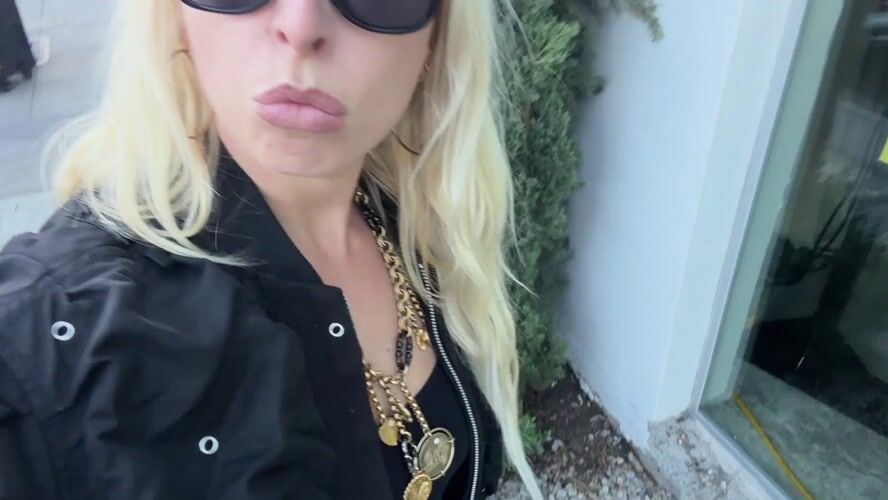 Woman records selfie video in West Hollywood early morning