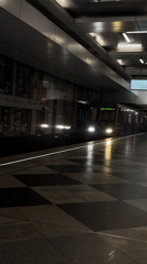 Metro train arrives at Moscow's Vnukovo Airport station