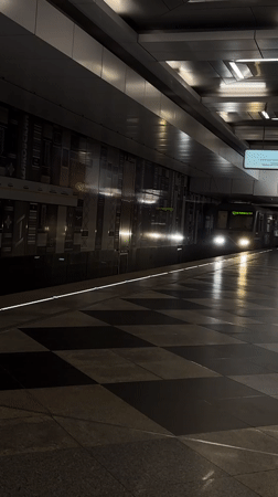 Metro train arrives at Moscow's Vnukovo Airport station