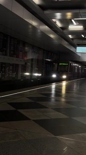 Metro train arrives at Moscow's Vnukovo Airport station