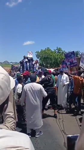 Campaign rally meets road commissioning in Kayarda, Nigeria