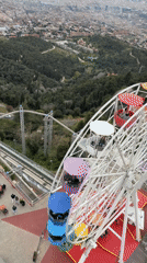 Aerial view of Barcelona captured from Tibidabo Amusement Park