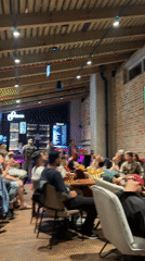 Lively evening crowd at Kaska Warszawa bar