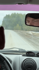 Dashboard footage captures routine drive through Zabegalovo countryside