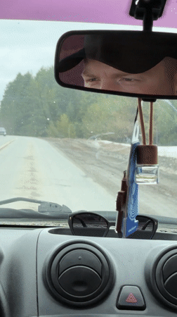 Dashboard footage captures routine drive through Zabegalovo countryside
