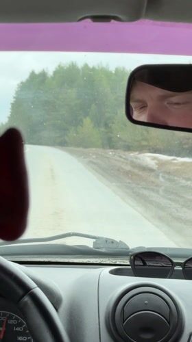 Dashboard footage captures routine drive through Zabegalovo countryside