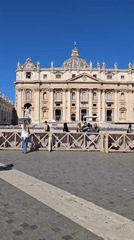 Clear morning view of St. Peter's Basilica captured