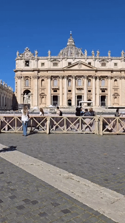 Clear morning view of St. Peter's Basilica captured