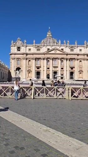 Clear morning view of St. Peter's Basilica captured