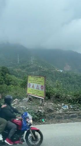 Mountain drive documented in misty Chandragiri region, Nepal