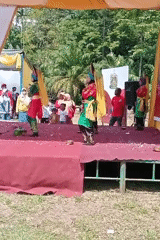 Traditional dance festival performances in Langkuta, Indonesia