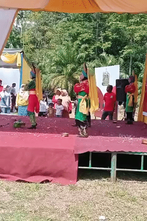 Traditional dance festival performances in Langkuta, Indonesia