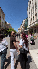 Saturday morning street life captured in central Plovdiv, Bulgaria