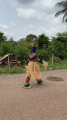 Traditional masquerade performer spotted in Agba Umana, Nigeria