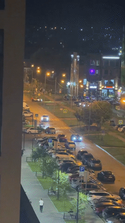 Kazan at night: city streets, apartment blocks, and a bathroom