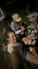 Young adults gather for nighttime hangout in Belgrade park