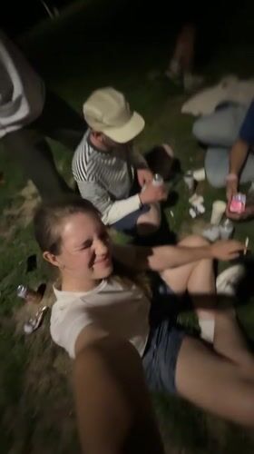 Young adults gather for nighttime hangout in Belgrade park