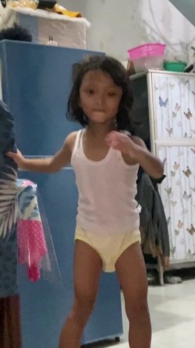 Child enjoys late-night roller skating and snacks in Gelam home