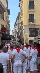 Pamplona streets fill with white and red during San Fermín