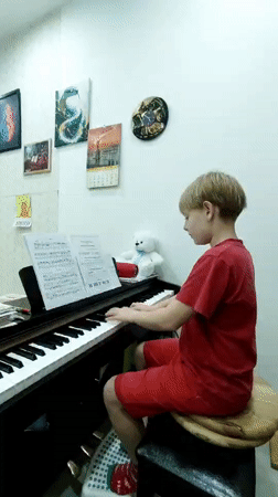 Children's playtime and piano lessons captured in Podgorica facility