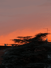 Sunset documented over Belgrade suburb Vozdovac residential area