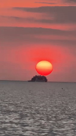 Spectacular sunset documented by witnesses at Patong Beach, Thailand