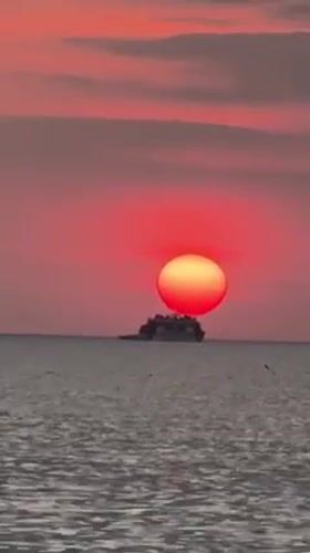 Spectacular sunset documented by witnesses at Patong Beach, Thailand