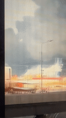 Industrial fire sends heavy smoke over Sof'ino, Russia
