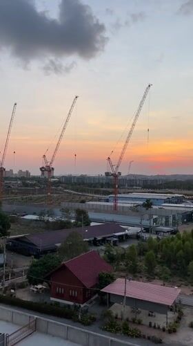 Sunset observed over Pattaya City urban landscape