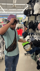 Man spends afternoon shopping at Krasnoyarsk mall stores