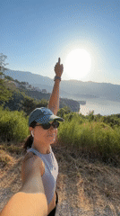 Clifftop selfies above the Adriatic near Budva, Montenegro