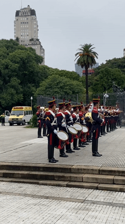 Routine Buenos Aires scenes: honor guard, subway stations, urban life