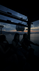 Cable car ride over Nha Trang bay at dusk