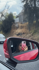 Car journey documented through selfies and interior shots