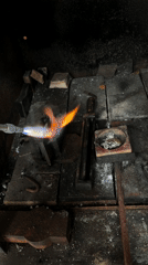 Metalworking with torch observed in Cordoba workspace