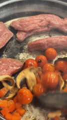Cooking footage captured in San Bernardino Tlaxcalancingo shows meat preparation