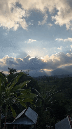 Morning mountain scenery captured in Baturiti, Indonesia
