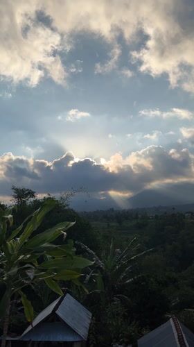 Morning mountain scenery captured in Baturiti, Indonesia