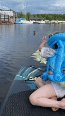 Paddleboarding a lily pad river on a sunny Chaikovsky afternoon