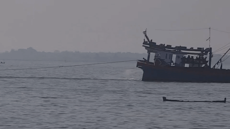 Dawn fishing activities documented in Lhokseumawe, Indonesia