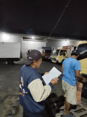Late-night warehouse activity in Probolinggo, Indonesia